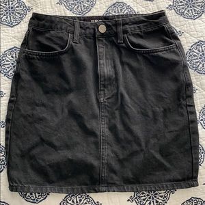 Black denim skirt